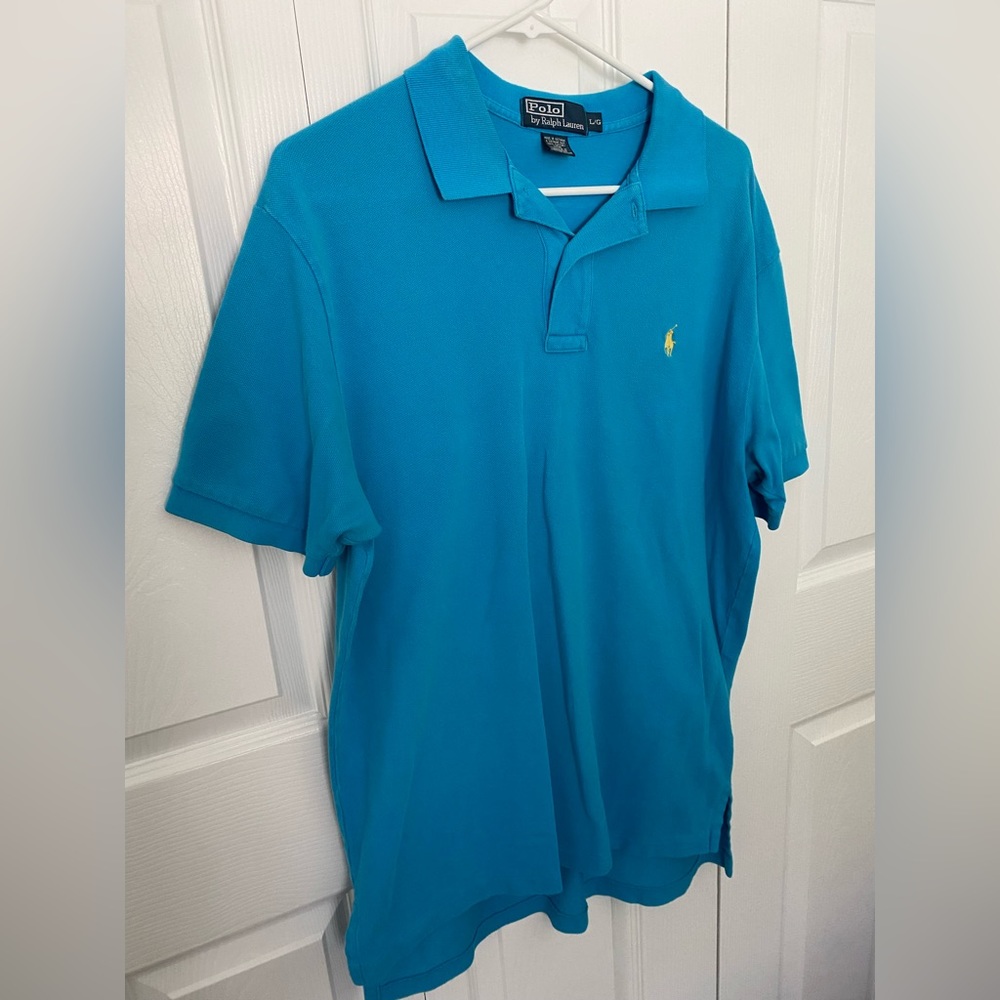 Men’s large blue Polo Ralph Lauren collared shirt